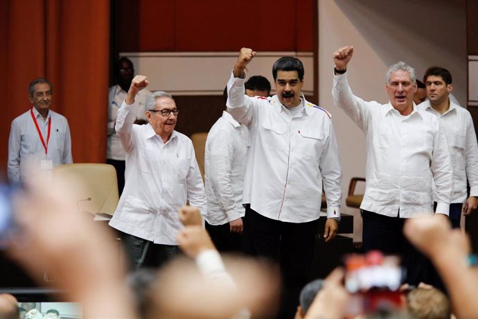 Raúl Castro, Nicolás Maduro y Miguel Díaz-Canel