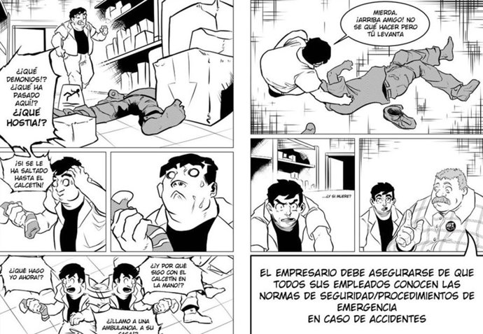 Cómic prevención de riesgos laborales para jóvenes