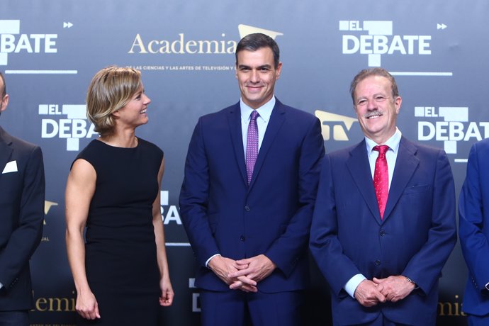 El presidente del Gobierno en funciones, Pedro Sánchez, llega al debate electoral en televisión en el Pabellón de Cristal de la Casa de Campo de Madrid el 4 de noviembre de 2019.