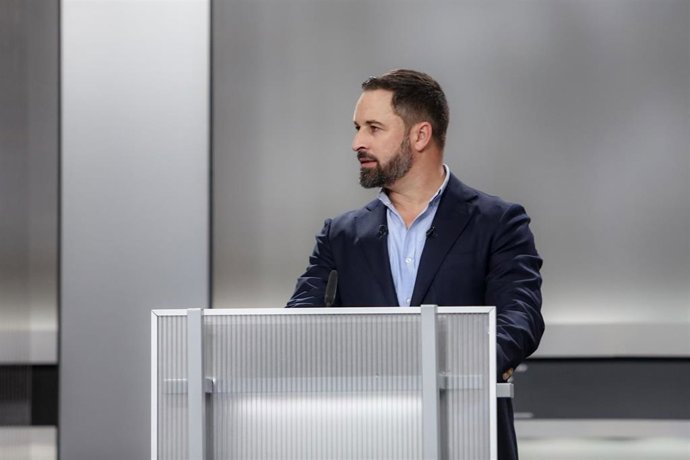 El presidente de Vox, Santiago Abascal, en el debate de las elecciones generales del 10 de noviembre.