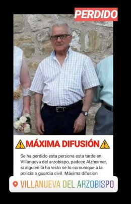 Imagen de Antonio Martínez difundida por el Ayuntamiento de Villanueva del Arzobispo en redes sociales.