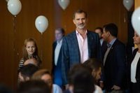 Els reis abandonen el Palau de Congressos de Catalunya a Barcelona