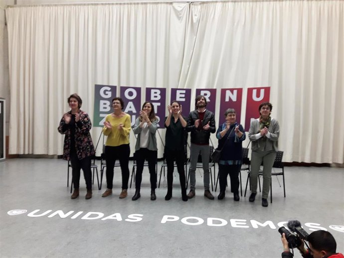 Irene Montero, portavoz de Unidas Podemos y candidata por Madrid, en un acto de la campaña de las elecciones generales del 10 de noviembre en Pamplona.