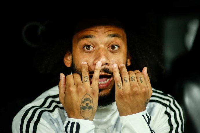 Marcelo en el banquillo del Real Madrid