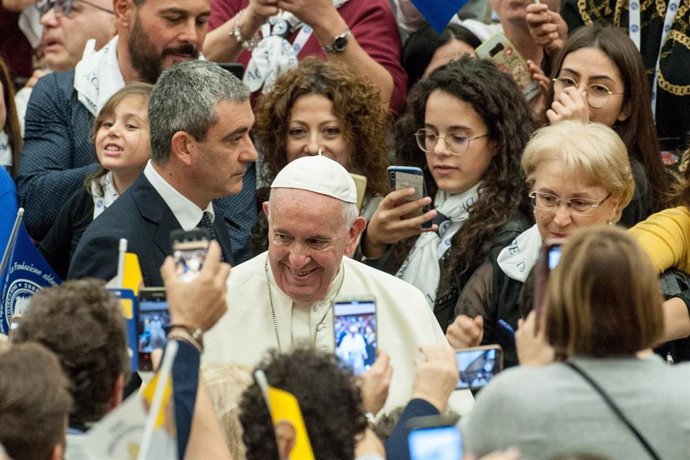 October 31, 2019 - Vatican: Pope Francis arrives for an audience with members of the Don Gnocchi foundation, in the Paul VI hall, at the Vatican. (Massimigliano Migliorato/CPP/Contacto)