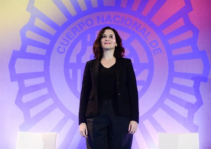 Imagen de recurso de la presidenta de la Comunidad de Madrid, Isabel Díaz Ayuso, durante los actos del Día de la Policía Nacional.