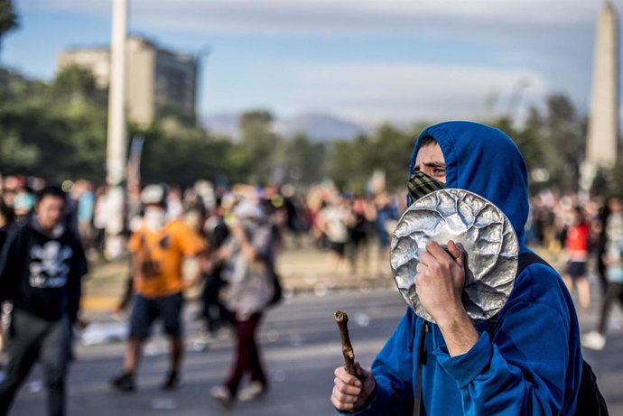 Imagen de las protestas en las calles de Santiago de Chile