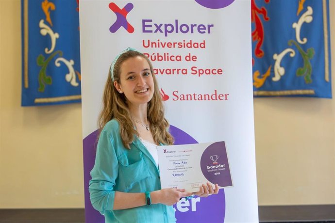 Mirian Rubio, ingeniera de la UPNA, una de las cinco finalistas a nivel nacional del 'Disruptive Technology Explorer Award 2019'.