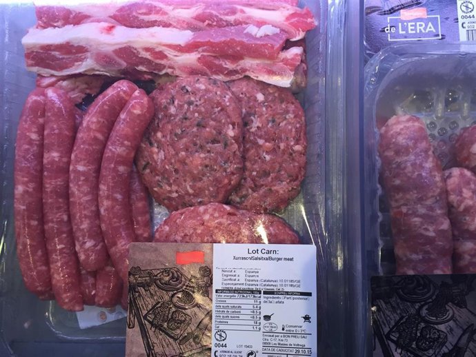 Carne procesada, cerdo, hamburguesa, ternera