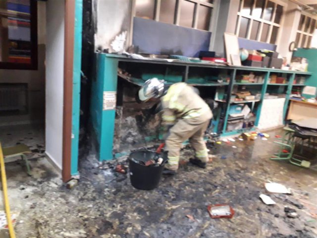 Incendio en una clase del colegio Moncayo de Tarazona