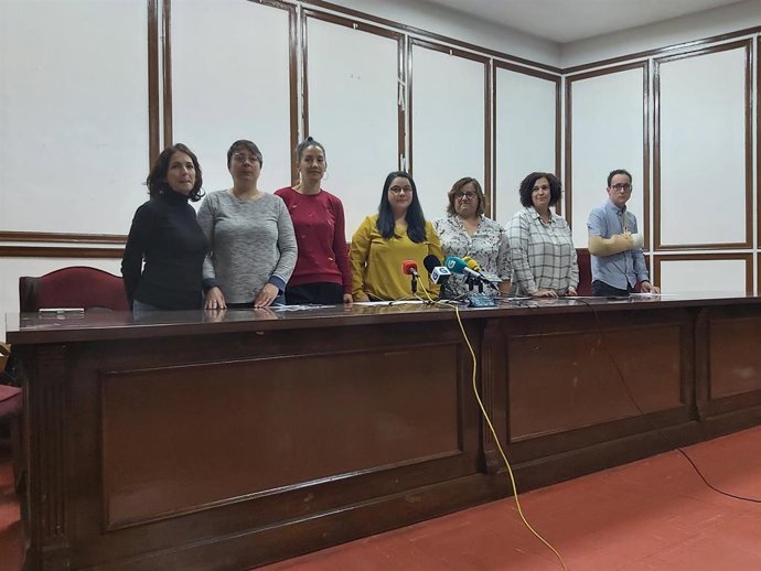 Rueda de prensa del comité de empresa de Unitono en Ourense.