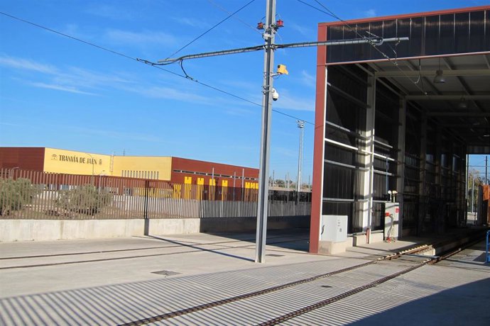 Cocheras del tranvía de Jaén en una imagen de archivo.