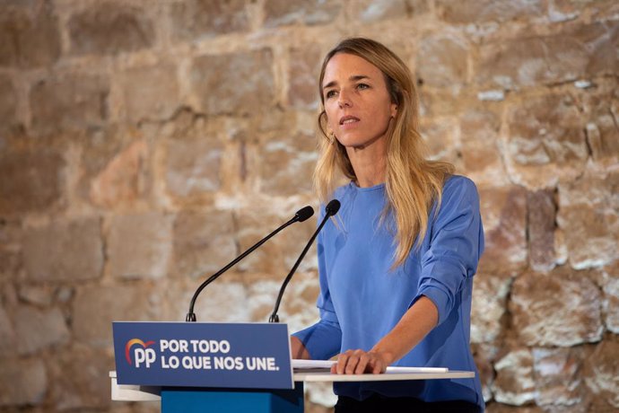 La portaveu del Grup Popular al Congrés, Cayetana Álvarez de Toledo durant la seva intervenció en l'acte de campanya del Partit Popular al Museu d'Histria de Barcelona (Espanya), a 6 de novembre del 2019.