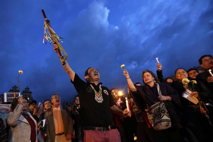 Protesta indígena en Bogotá