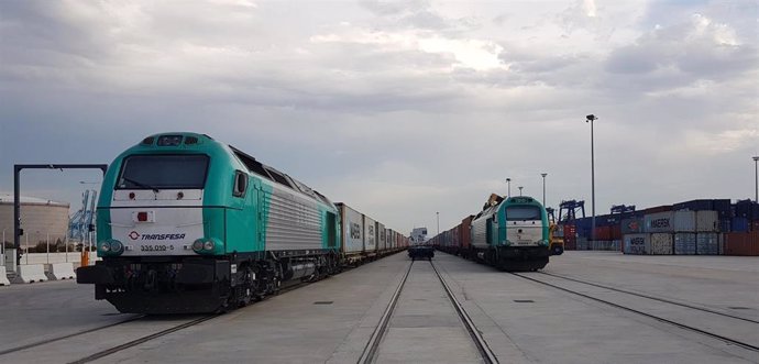 Ferrocarril de mercancías.