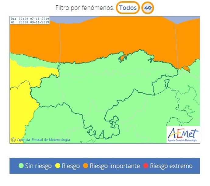 Riesgo por oleaje en Cantabria