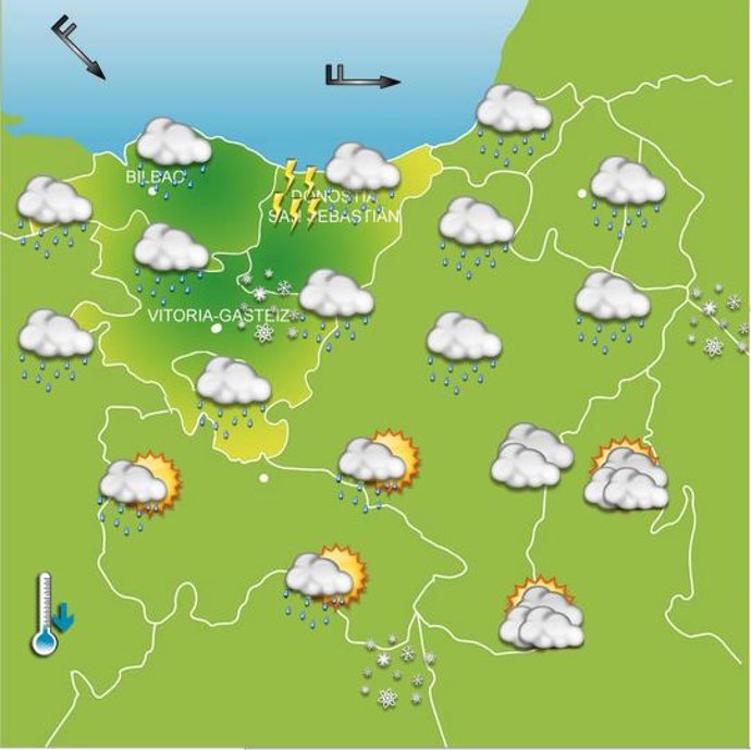 Previsiones meteorológicos para el 7 de noviembre en Euskadi.