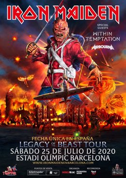 Cartel del concierto de Iron Maiden en Barcelona