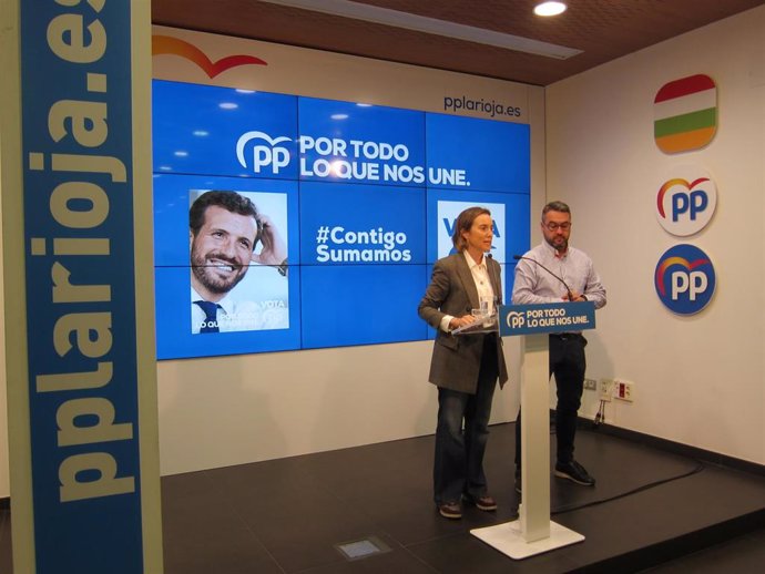 Los candidatos al Congreso del PP por La Rioja, Cuca Gamarra y Javier Merino