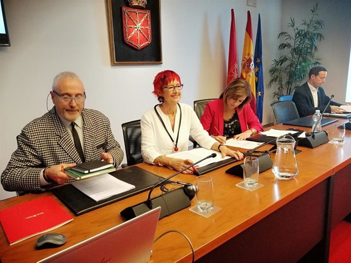 La consejera de Salud, Santos Induráin, en el Parlamento.