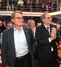 El expresidente Artur Mas y el presidente de la Generalitat, Quim Torra