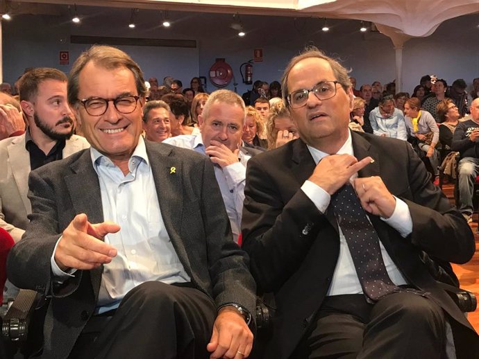 El expresidente Artur Mas y el presidente de la Generalitat, Quim Torra