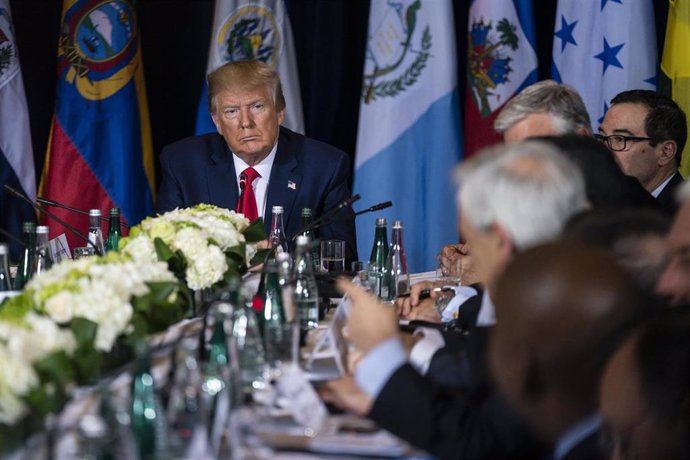 El presidente de Estados Unidos, Donald Trump, reunido con presidentes latinoamericanos