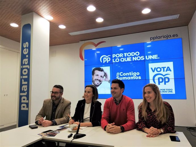 Candidatos del PP de La Rioja al Congreso y al Senado,con Cuca Gamarra al frente, han hecho balance de la campaña del partido para las elecciones del 10N.