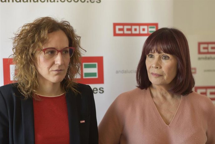 La secretaria general de CCOO-A, Nuria López, y la presidenta del PSOE-A, Micaela Navarro.