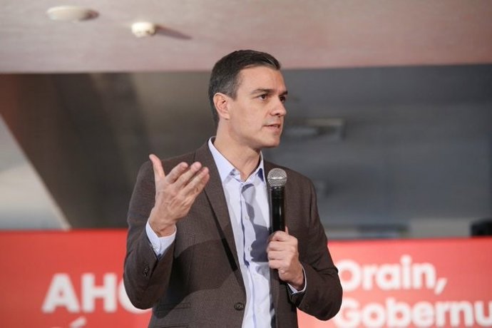 El líder del PSOE, Pedro Sánchez, en un mitin en Vitoria de la campaña electoral del 10 de noviembre