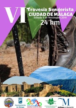 Cartel de la travesía Senderista Ciudad de Málaga