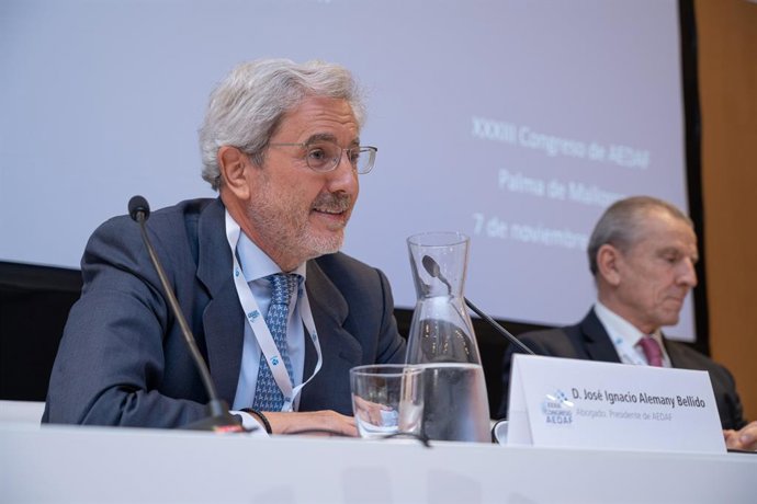 El president d'Aedaf, José Ignacio Alemany, al Congrés Nacional de l'entitat.