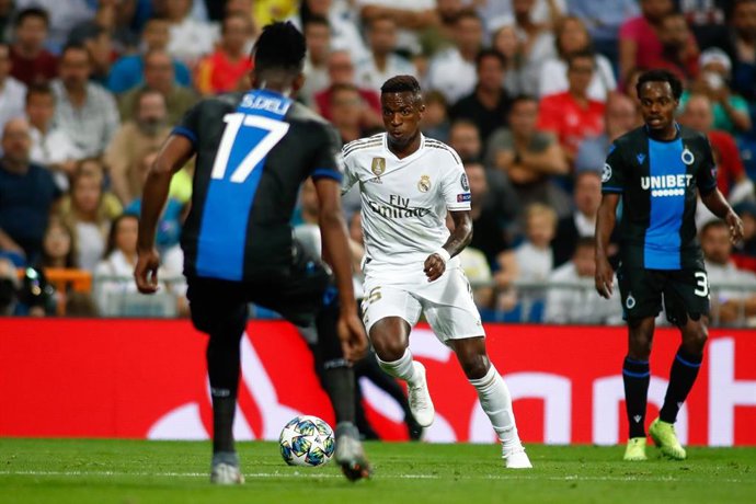 Vinicius durante el Real Madrid-Brujas de la Liga de Campeones 2019-2020