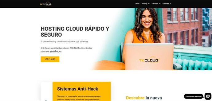 Web de TK Cloud, el primer hosting cloud autosuficiente español con sistemas de seguridad avanzados e IP's españolas