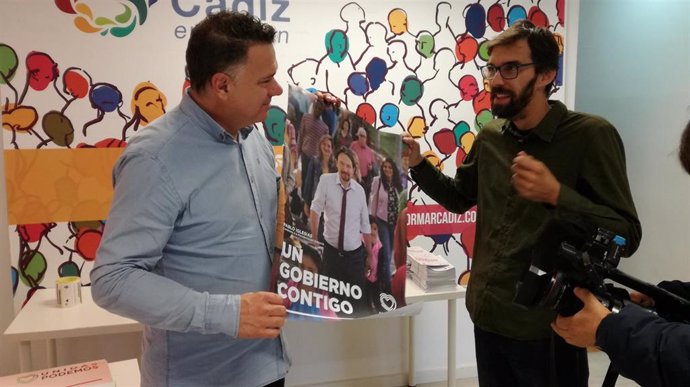 Los número dos y tres de Unidas Podemos al Congreso de los Diputados por la provincia de Cádiz, Juan Antonio Delgado y José Luis Bueno.