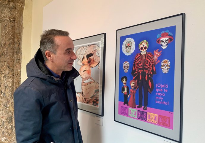 El candidato del PSIB al Congreso de los Diputados, Pere Joan Pons, ha acudido a una exposición del Festival Internacional del Cómic de Mallorca ¡Viva México! Comicnostrum  2019