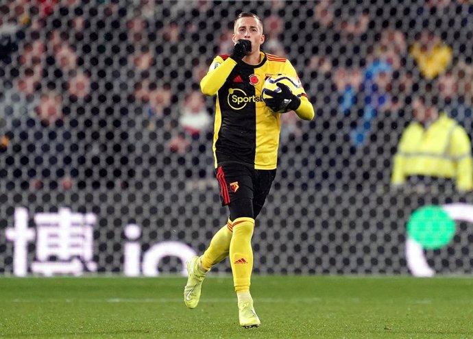 Gerard Deulofeu celebra un gol con el Watford FC.