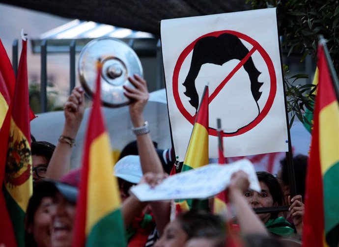 Protestas en La Paz contra la reelección del presidente de Bolivia, Evo Morales.