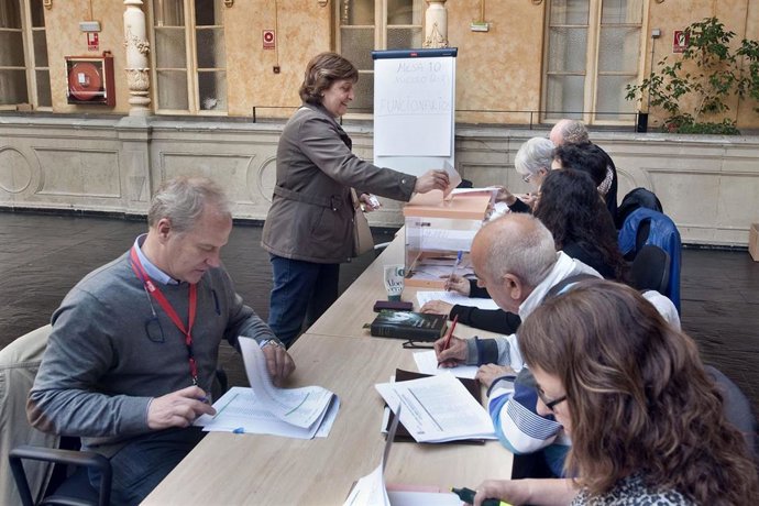 Una mesa electoral durante las ultimas elecciones sindicales.