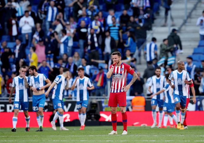 Saúl Ñíguez en un partido entre el Espanyol y el Atlético de Madrid