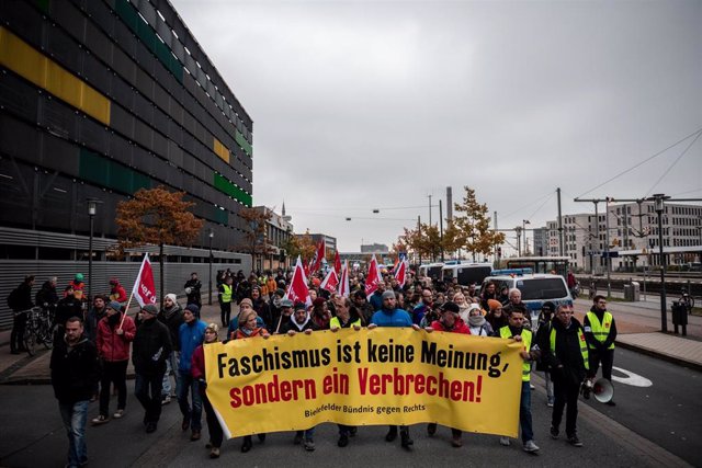 Manifestación antifascista en Bielefeld