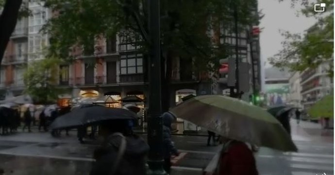 Imagen de tiempo muy lluvioso en Bilbao (archivo)