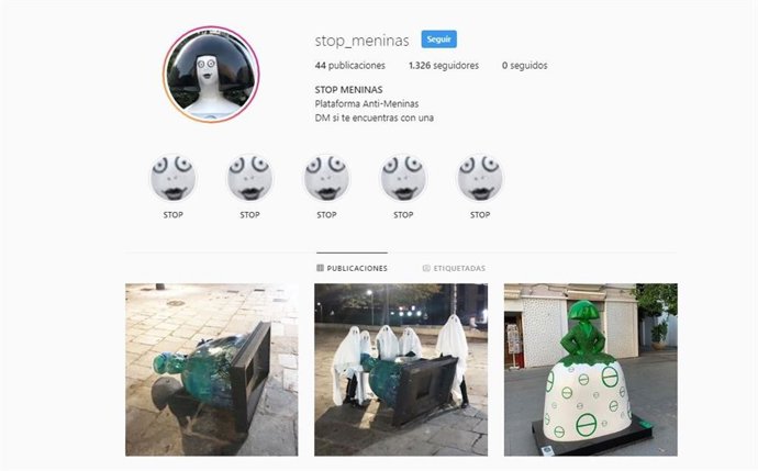 Captura de pantalla del perfil de Instagram @stop_meninas
