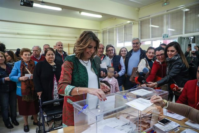 Susana Díaz vota este domingo en Sevilla