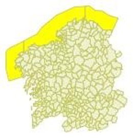 O litoral norte galego terá este martes aviso amarelo por vento