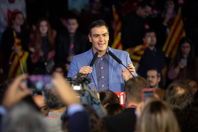 El presidente del Gobierno en funciones y candidato a la presidencia por el PSOE, Pedro Sánchez