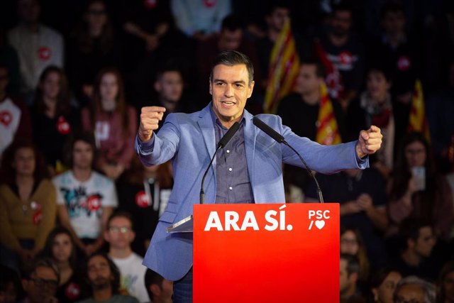 El presidente del Gobierno en funciones y candidato a la presidencia por el PSOE, Pedro Sánchez