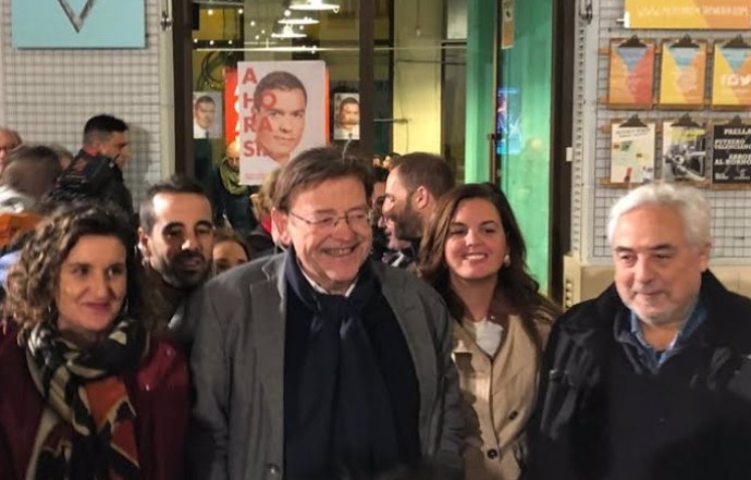Ximo Puig en la noche electoral del 10N