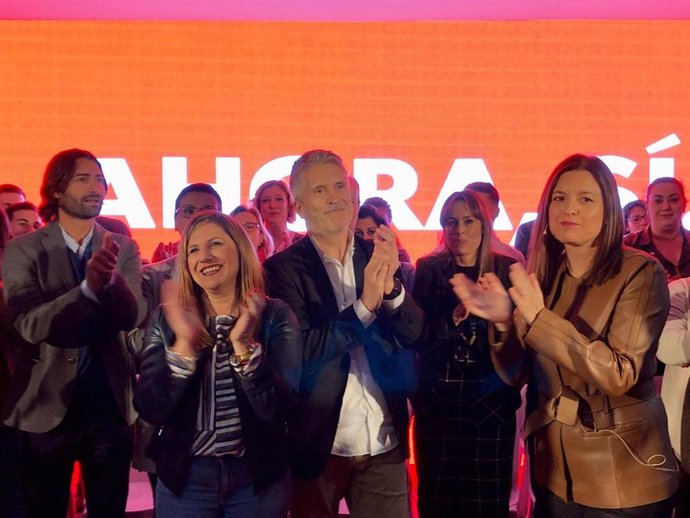 Fernando Grande-Marlaska, en el acto de cierre de campaña en San Fernando (Cádiz)