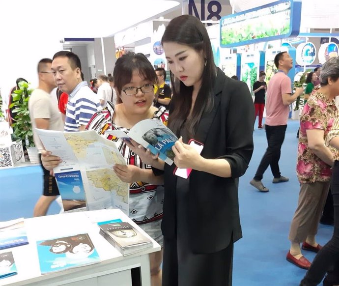 Expositor de La Palma en una feria de turismo china